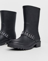 Thumbnail for your product : ASOS DESIGN Glazed chunky biker wellies