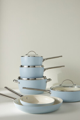 Padova Ceramic Nonstick 16-Piece Cookware Set, Light Blue