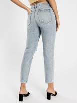 Thumbnail for your product : Articles of Society High Amy Mom Slim Jeans in Distressed Blue Denim