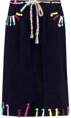 Mira Mikati Embroidered Cotton-Corduroy Skirt