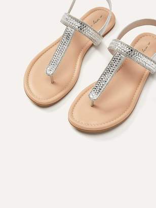 Wide Ankle Buckle Thong Sandals
