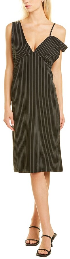 pinstripe midi dress