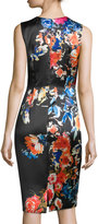 Thumbnail for your product : Carmen Marc Valvo Sleeveless Floral-Print Sheath Dress