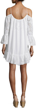 BCBGMAXAZRIA Off-The-Shoulder Eyelet Dress, White