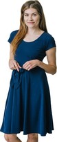 Thumbnail for your product : Hope & Henry Womens' Tie-Waist Knit Dress (Navy, 14)