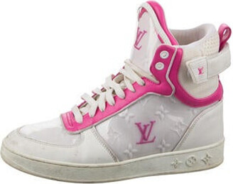 Pre-owned Louis Vuitton Dusty Pink Nubuck Leather Wedge Sneakers Size 37
