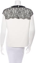 Thumbnail for your product : Robert Rodriguez Lace Paneled Leather Trimmed Top