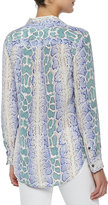 Thumbnail for your product : Equipment Long-Sleeve Reptile Print Blouse
