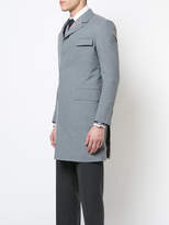 Thumbnail for your product : Thom Browne High Armhole Chesterfield With Red, White And Blue Selvedge Placement And Silk Faille Lapel In School Uniform Plain Weave