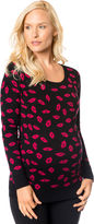 Thumbnail for your product : A Pea in the Pod Long Sleeve Lipstick Print Maternity Sweater