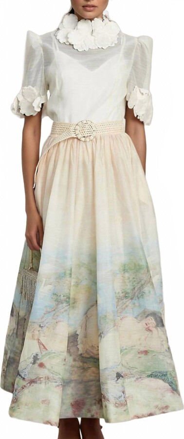 Relvoux Women's Axelle Matching Set With Floral Appliqué In White