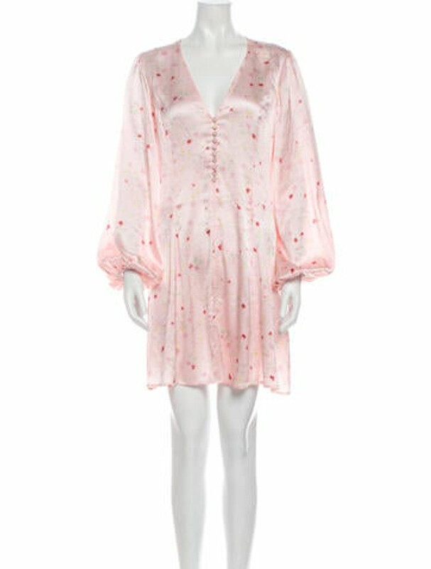 Ganni Silk Mini Dress Pink - ShopStyle
