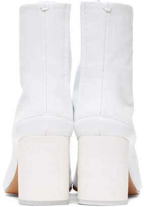 Maison Margiela White Soft Leather Tabi Boots
