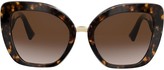 Thumbnail for your product : Valentino Eyewear two-tone cat eye V logo sunglasses