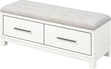 Living Area Shoe Bench With Vast Hidden Storage And Removable Padding - White Cushion Entryway Ample In For Home