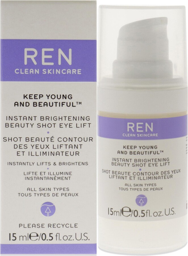 REN Keep Young and Beautiful Instant Brightening Beauty Shot Eye Lift by for Women - 0.5 oz Serum