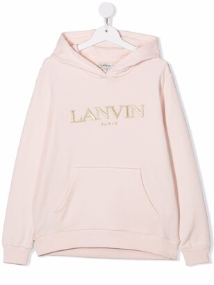 Lanvin Logo-Embroidered Cotton Hoodie