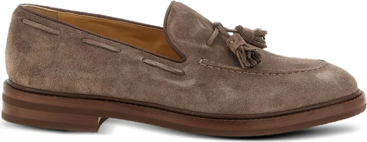 Brunello Cucinelli Tassel Suede Boat Shoes