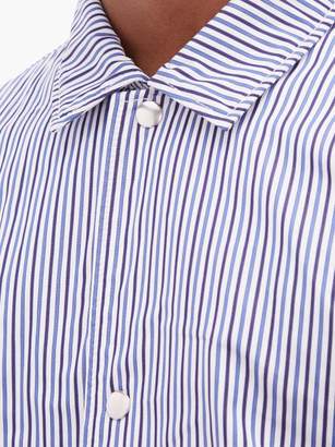 Comme des Garcons Shirt Shirt - Fleece-lined Striped-cotton Field Jacket - Mens - Blue Stripe