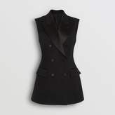 Thumbnail for your product : Burberry Sleeveless Stretch Wool Double-breasted Jacket