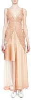 Thumbnail for your product : Stella McCartney Pleated Lace-Trimmed Gown, Peach