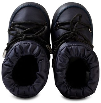 Dolce & Gabbana Navy Snow Boots with Branded Plaque