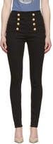 Balmain Black Eight-Button Skinny Jeans