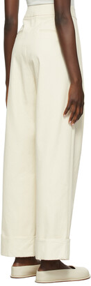 AMOMENTO Beige Twill Martin Turn Up Trousers