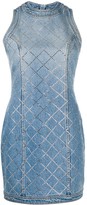 Thumbnail for your product : Balmain Rhinestone-Embellished Fitted Denim Dress