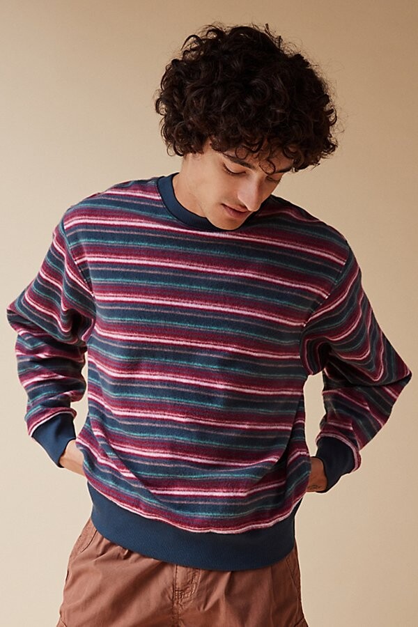 Urban Outfitters Reverse Stripe Crew Neck Sweatshirt - ShopStyle