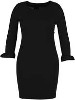 Thumbnail for your product : boohoo Plus Rib Frill Cuff Basic Bodycon Dress