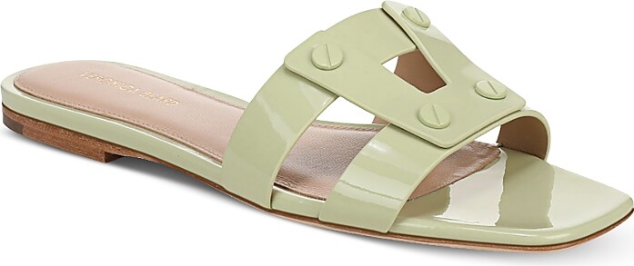 Veronica Beard Women's Via Leather Slide Sandals
