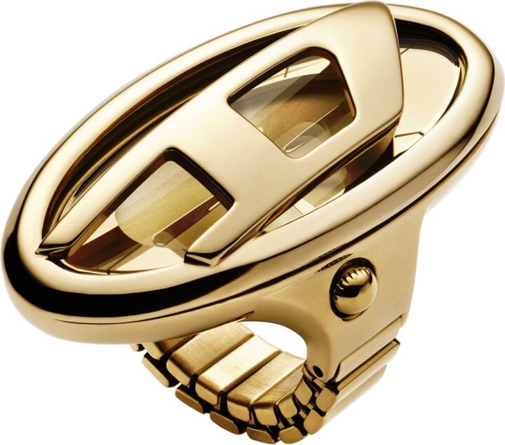 D-Era gold-tone stainless steel ring watch