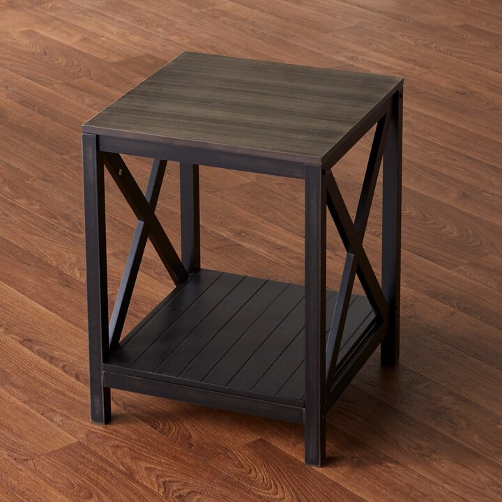 The Lakeside Collection Lakeside TwoTone End Table with X Design Legs