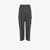 Thumbnail for your product : Dries Van Noten Partan cropped wool trousers
