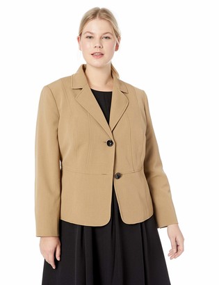 Kasper Women's Size Plus 2 BTN Peak Lapel Stretch Crepe Jacket