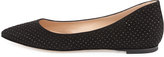 Thumbnail for your product : Gianvito Rossi Suede Crystal-Studded Ballerina Flat