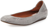 Thumbnail for your product : Lanvin Metallic Lizard-Embossed Ballet Flat, Silver