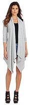 Thumbnail for your product : Gianni Bini Brad Faux-Leather-Shoulder Cardigan