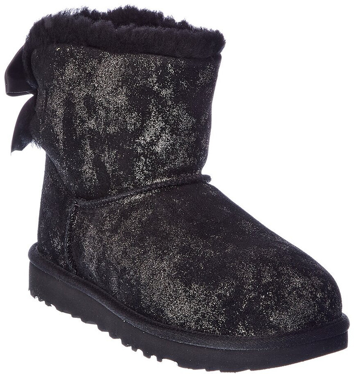 UGG Mini Bailey Bow Glimmer Suede Boot - ShopStyle