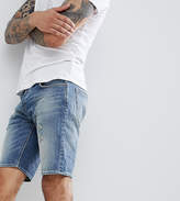 Thumbnail for your product : AllSaints Skinny Fit Denim Shorts In Blue Wash With Rips