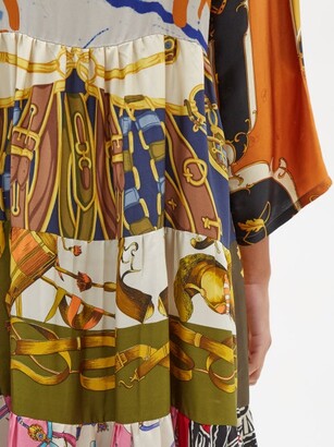 RIANNA + NINA Patchwork Vintage-silk Maxi Dress - Multi