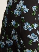 Thumbnail for your product : Emilia Wickstead Hullinie Floral Print Georgette Trousers - Womens - Black Blue