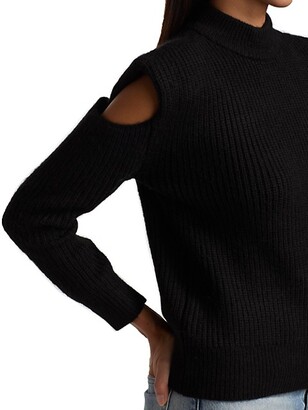 Design History Ribbed Cold-Shoulder Sweater