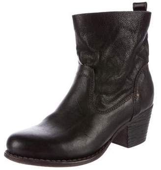 Rag & Bone Leather Round-Toe Ankle Boots