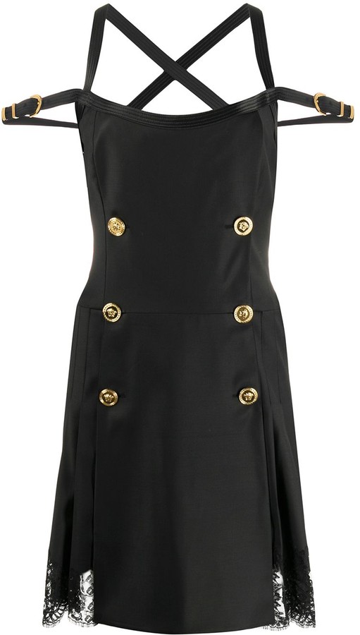 versace back cady shift mini dress