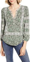 Thumbnail for your product : Lucky Brand Print Balloon Sleeve Cotton Top