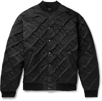 logo embossed bomber jacket