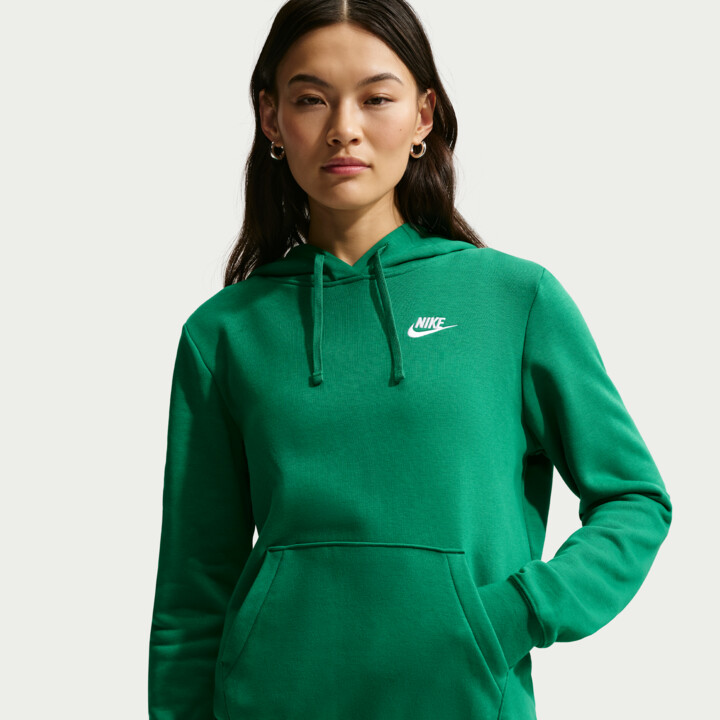 Nike Women's Sportswear Club Fleece Pullover Hoodie in Green | DQ5793-365