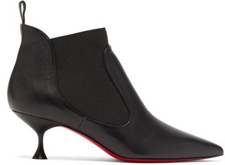 Christian Louboutin Carnavague Kitten-heel Leather Ankle Boots - Womens - Black Christian Louboutin Carnavague Kitten-heel Leather Ankle Boots - Womens - Black